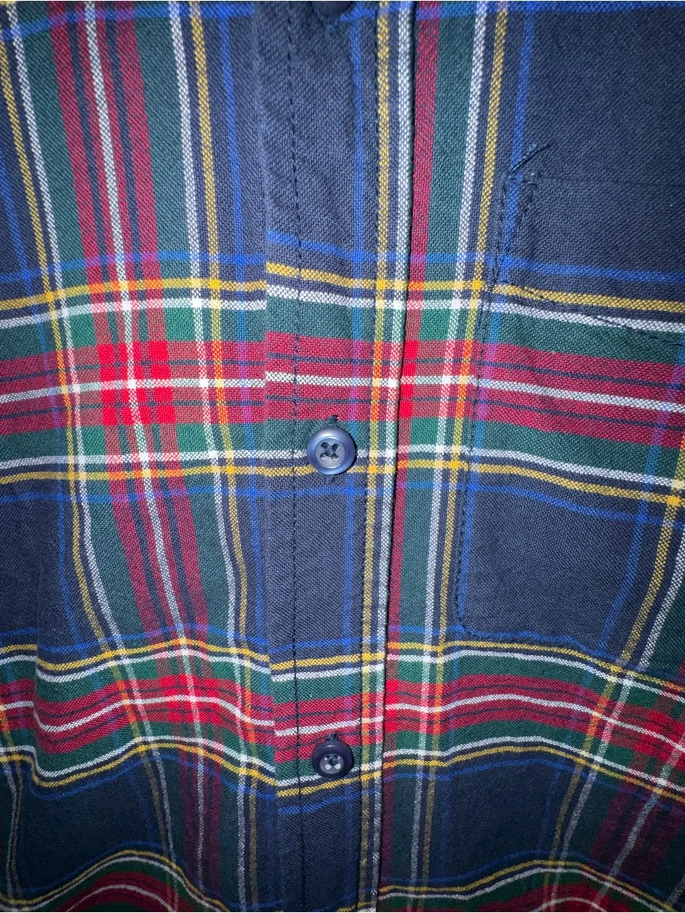 The Children's Place Plaid Button-Up Shirt - Navy Red Green